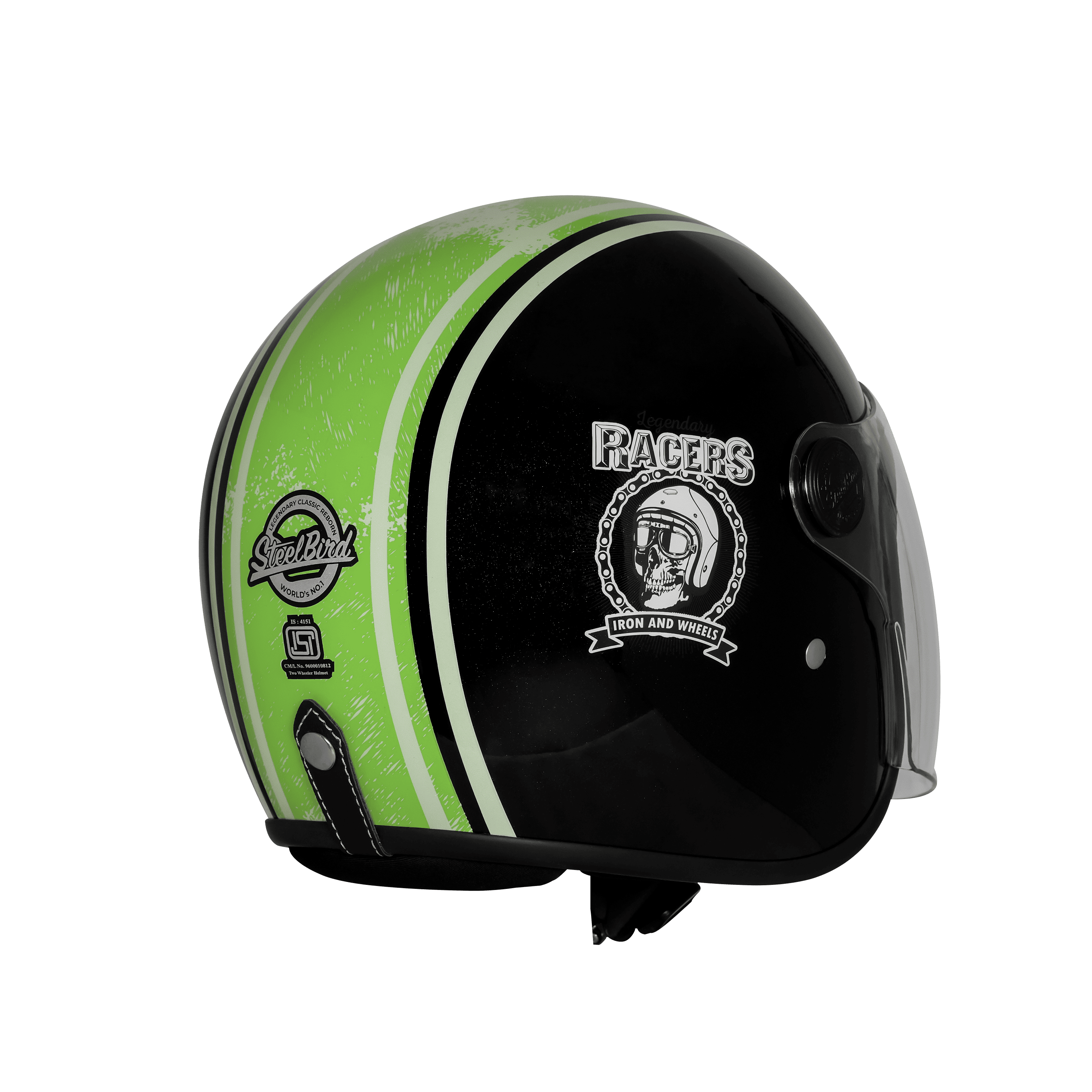 SBH-56 VINTAGE RACERS GLOSSY BLACK WITH DARK GREEN